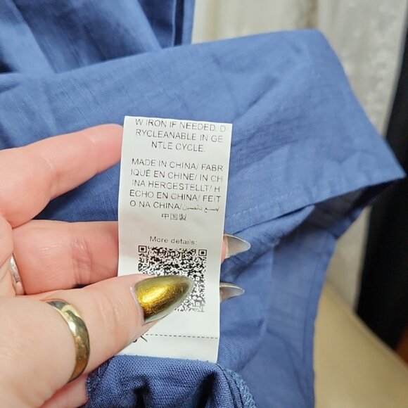 Navy Blue Sleeveless Oversized Shift Dress SzXXL - Picture 2 of 6